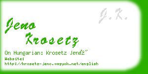 jeno krosetz business card